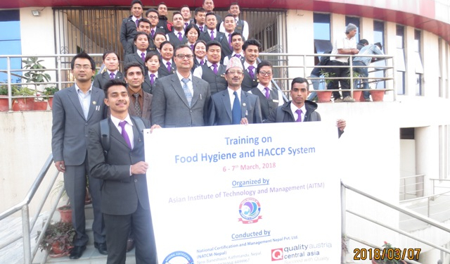 AITM 7 March 2018 Group Photo (Basanta Bhatta and Janardan Ghimire HACCP training